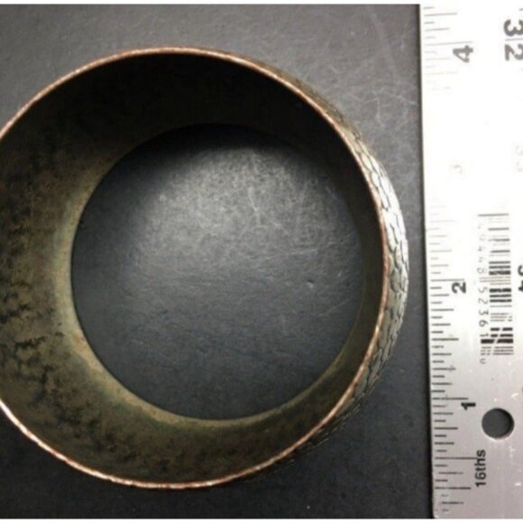 Cuff Bangle Bracelet Pebble Textured Bronze Antiqued Retro Boho Vintage Classic - Picture 5 of 5